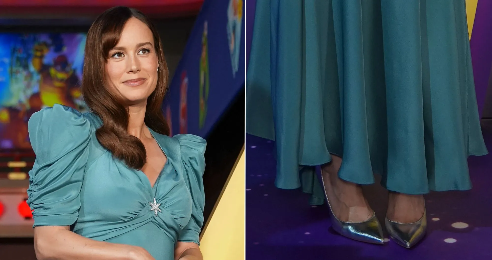 Brie Larson Deslumbra en la Premier de Super Mario Galaxy con Zapatos Plateados